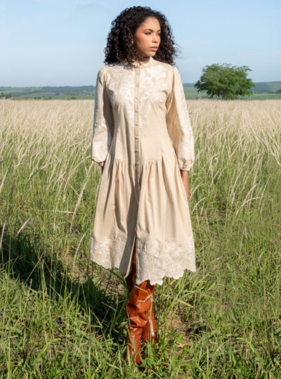 VESTIDO RÚBIA - Amêndoa
