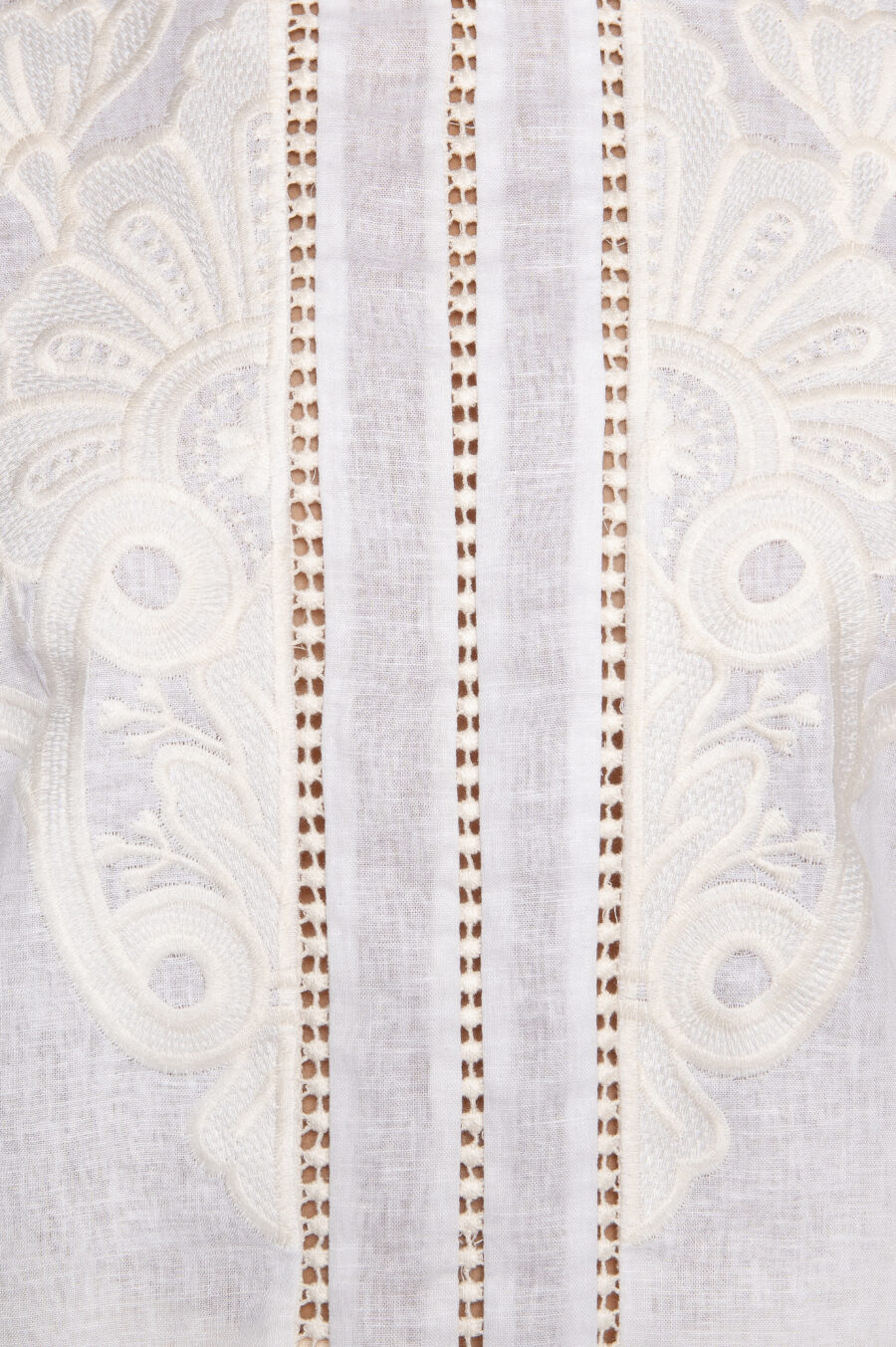 Camisa em Linho com Bordado Frontal - ROSE BRANCO - Imagem 4