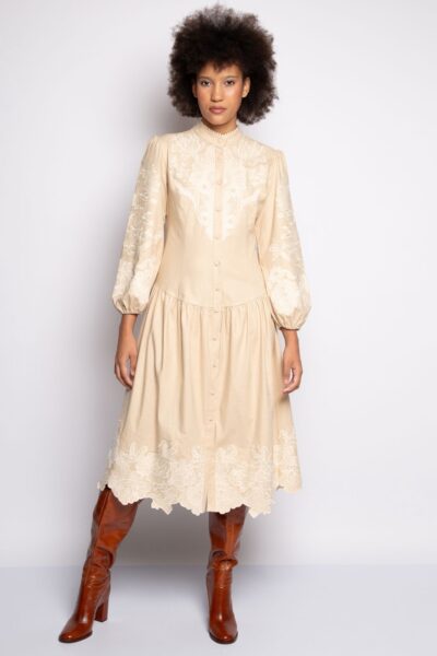 VESTIDO RÚBIA - Amêndoa