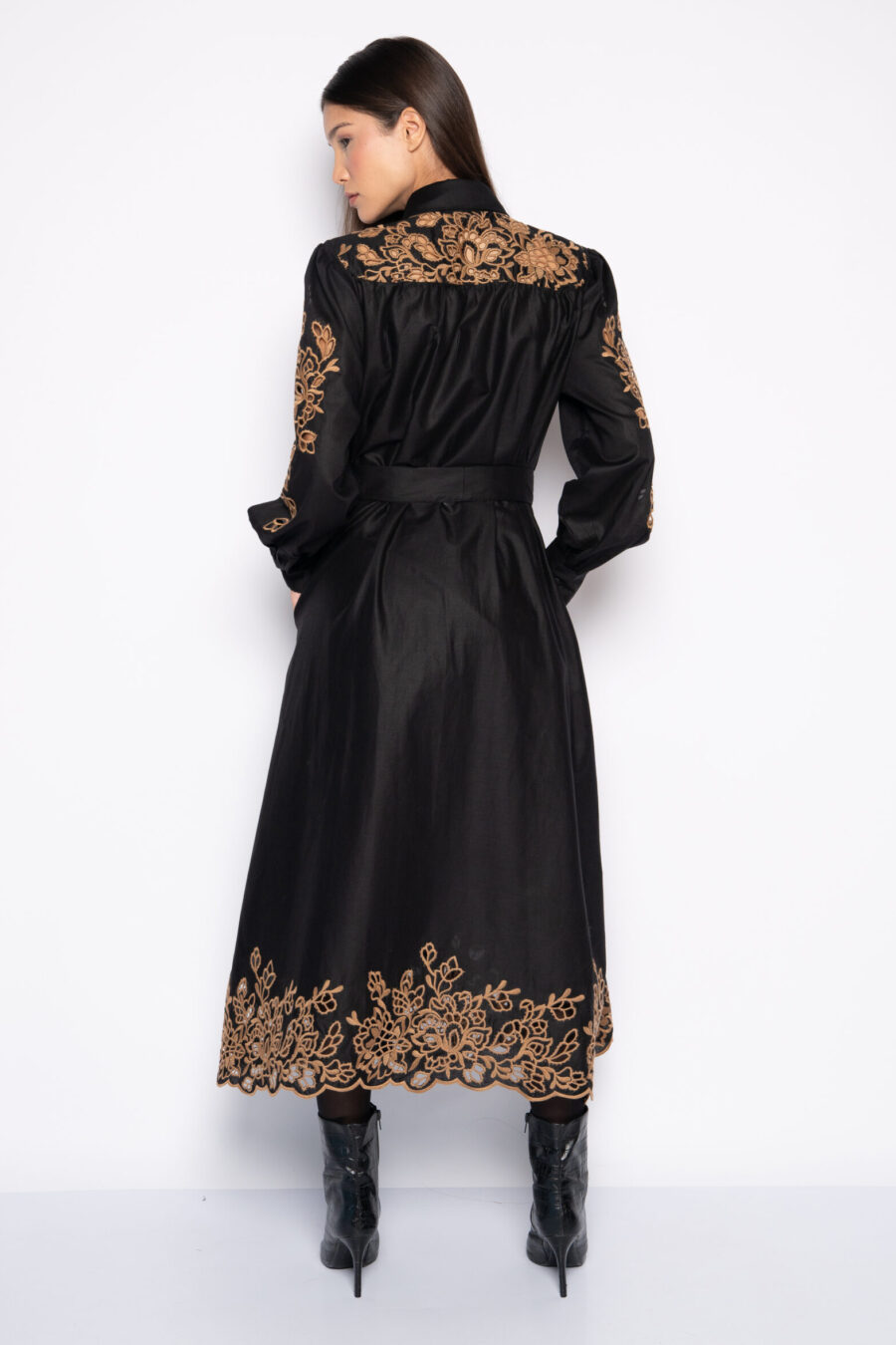 Vestido Midi em Algodão com Bordado Vazado - MAGDA - Imagem 4