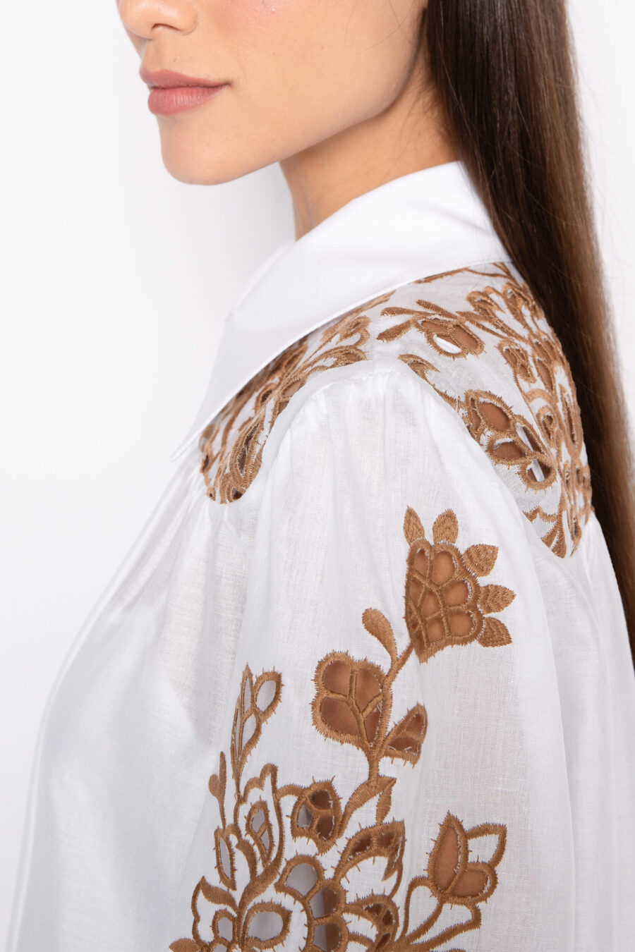 Vestido Midi em Algodão com Bordado Vazado - MAGDA - Imagem 4