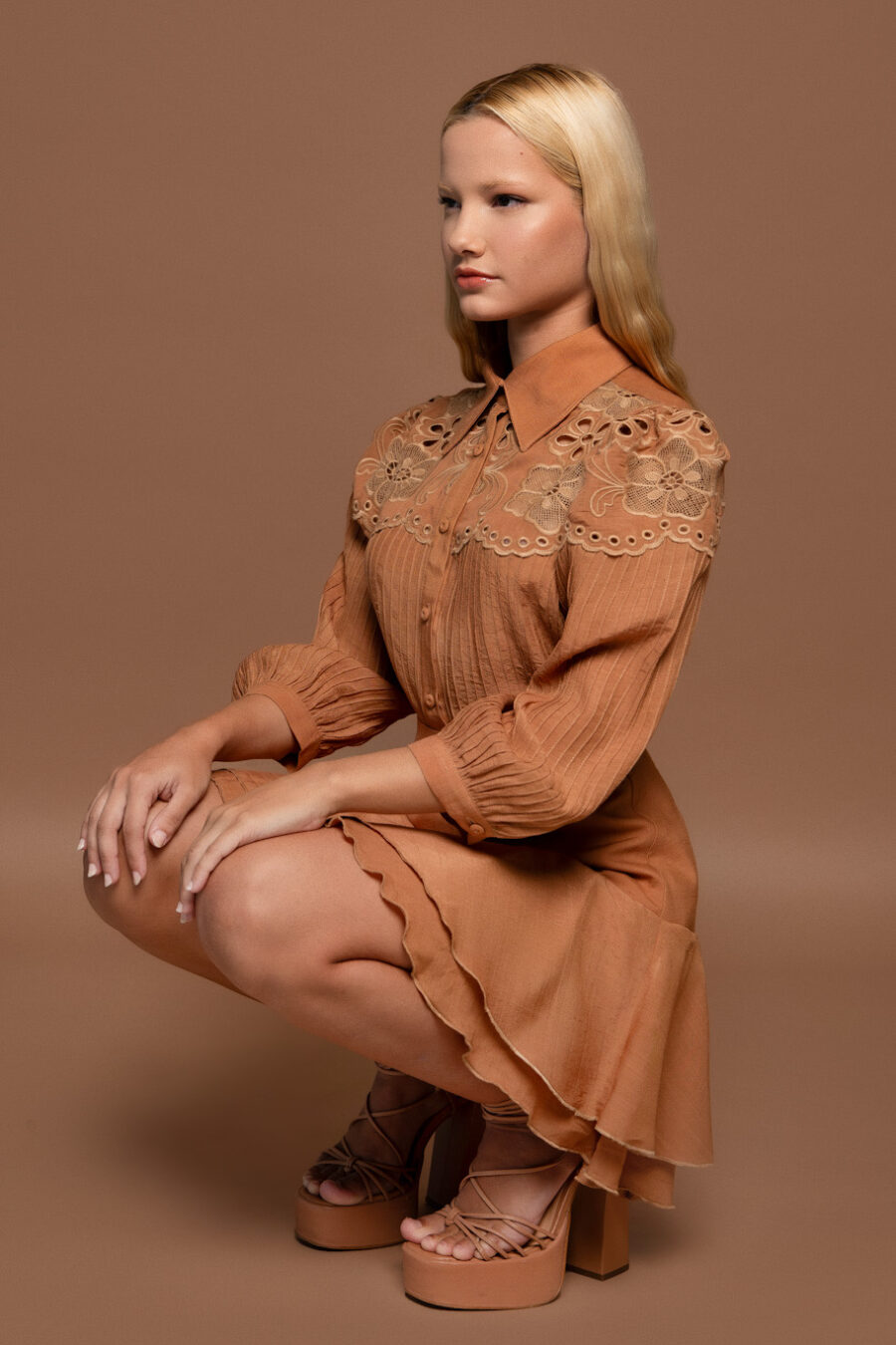 Camisa com micro nervuras e bordado Richelieu - CAMILA - Image 4