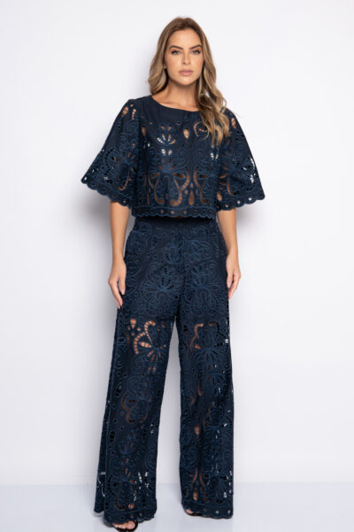 Blusa cropped bordado vazado - Ariane Marinho