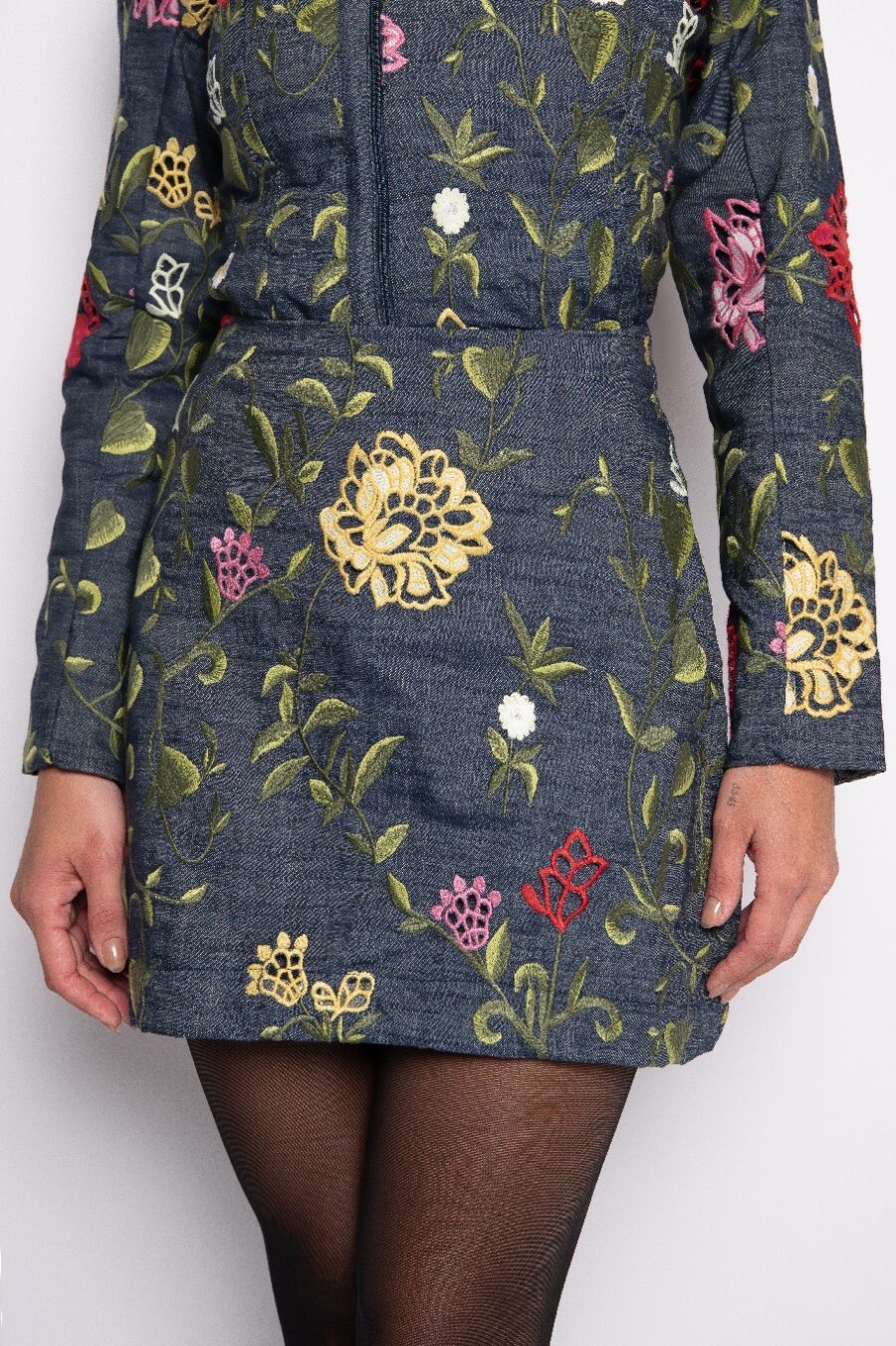 Saia jeans bordado floral - LAIS - Imagem 3