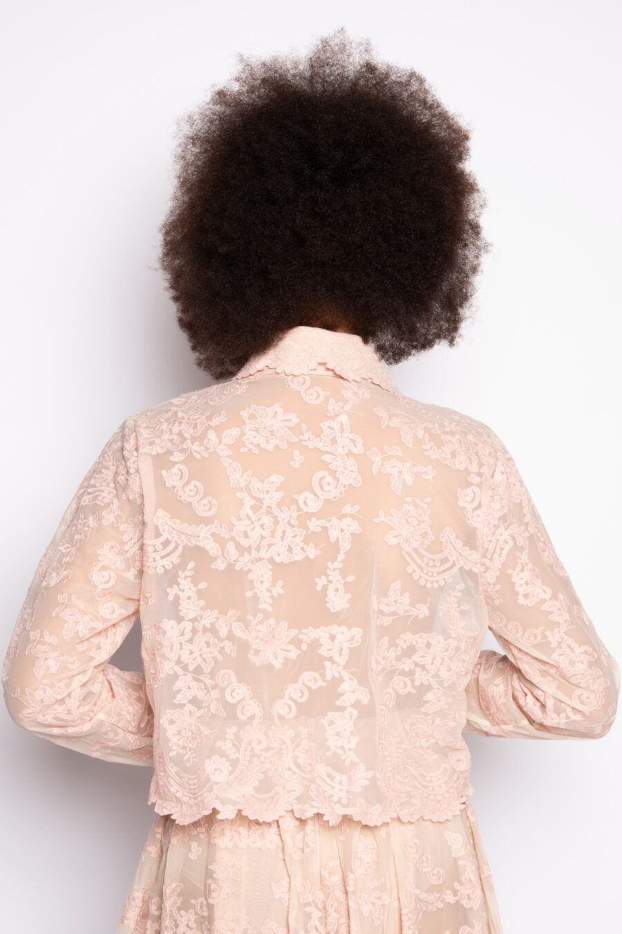 Camisa cropped bordada manga longa rosa - BIA - Imagem 3