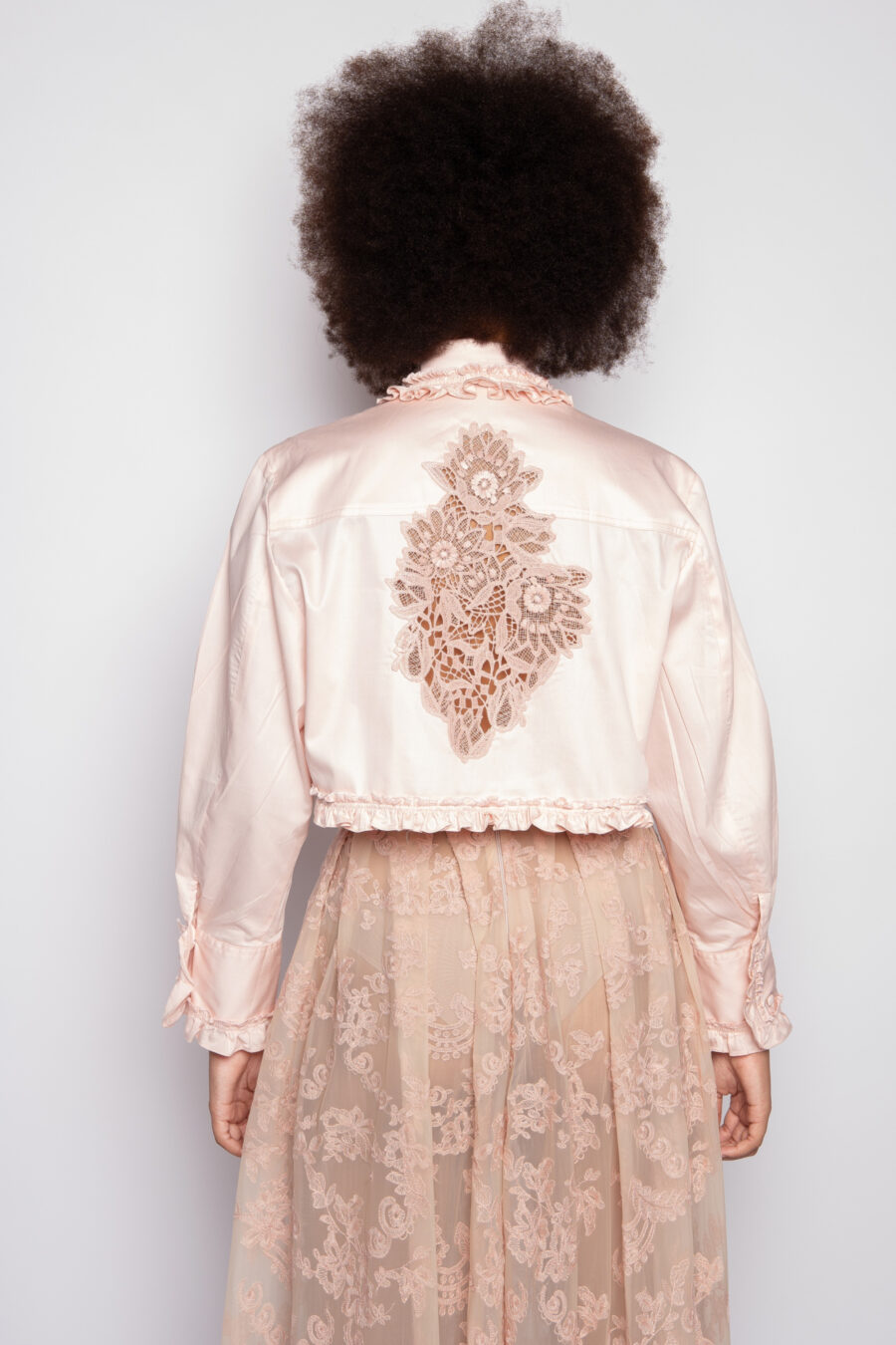Camisa Cropped Romântica Rosa Blush- Tuane - Imagem 3