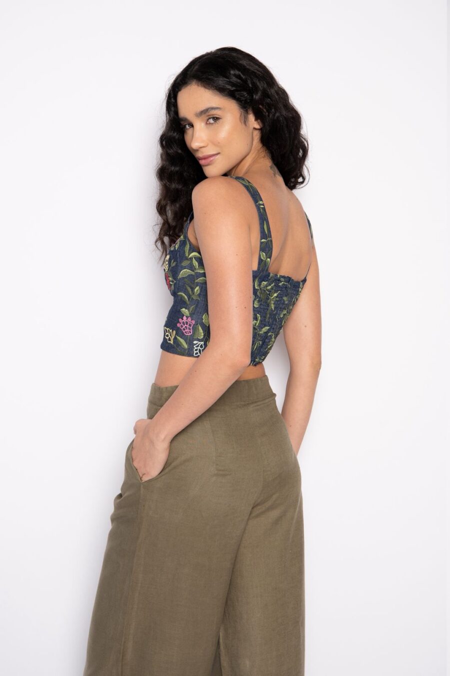 Top Bordado com Flores Jeans - Juju - Imagem 3