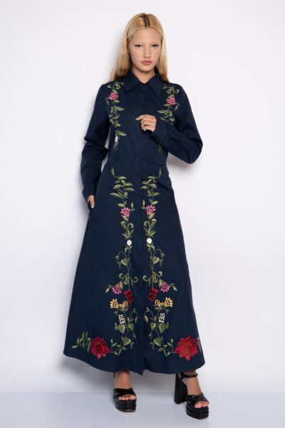 Vestido midi com mangas 3/4 - Valquíria
