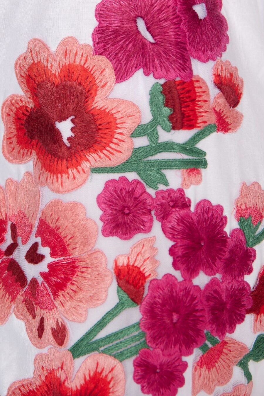 Camisete bordada com mangas 7/8 branca - Carolina - Imagem 4