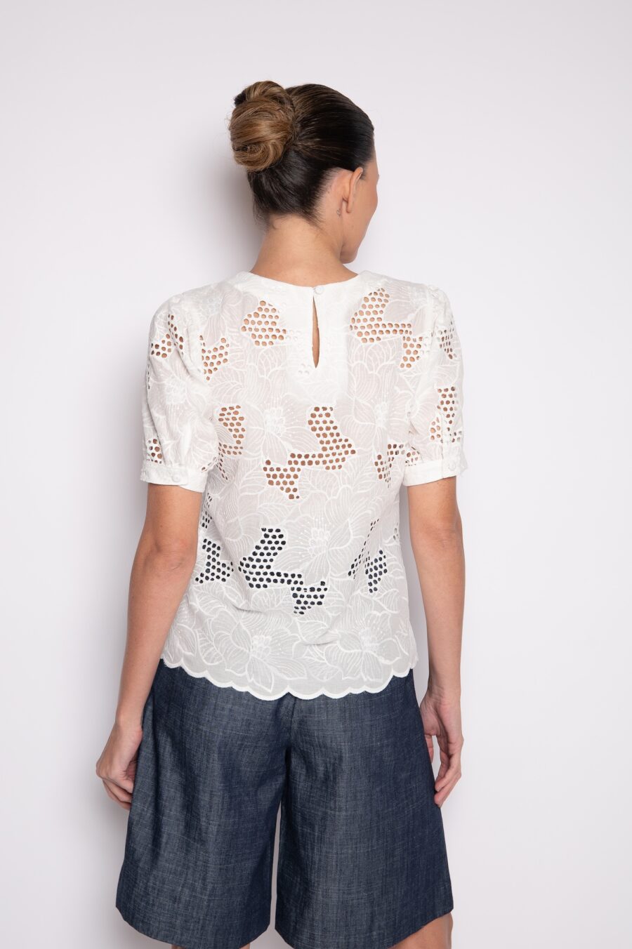 Blusa Bordada com Mangas Curtas off white - Shirley - Imagem 5