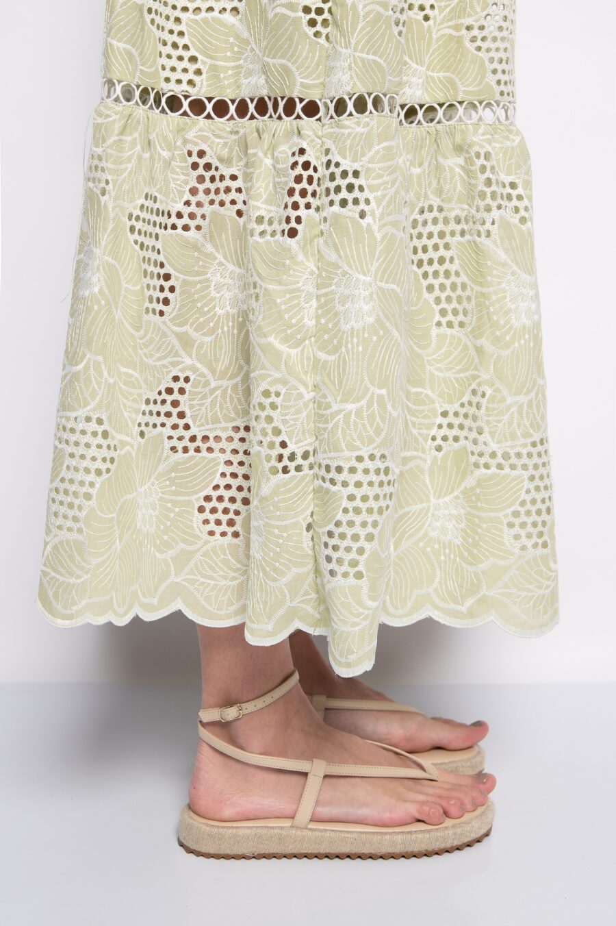 Vestido Midi com Alça e Decote Quadrado verde - Vitória - Imagem 4