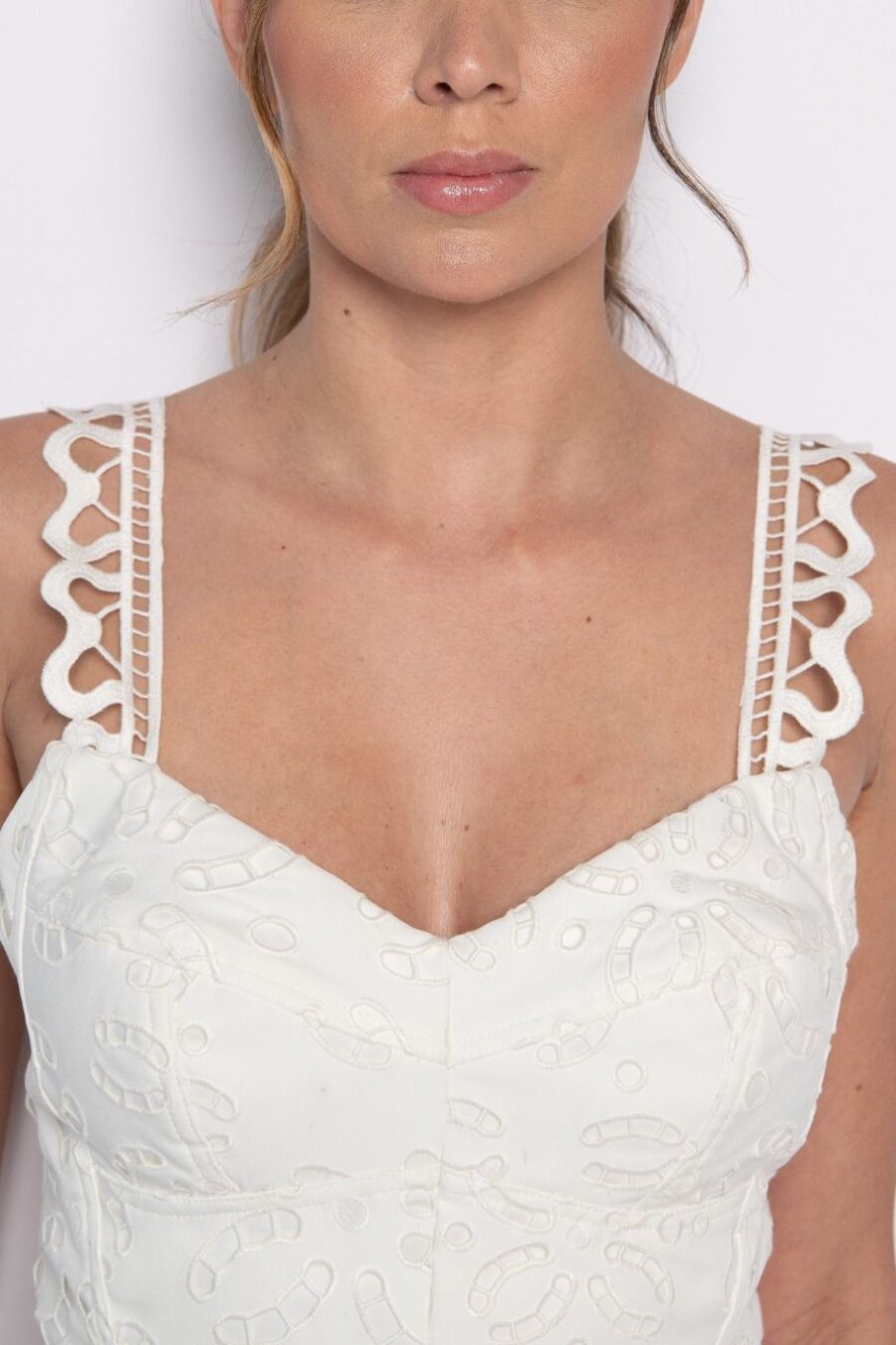 Top bordado com alça off white - Jamile - Imagem 4
