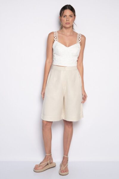 Top bordado com alça off white - Jamile