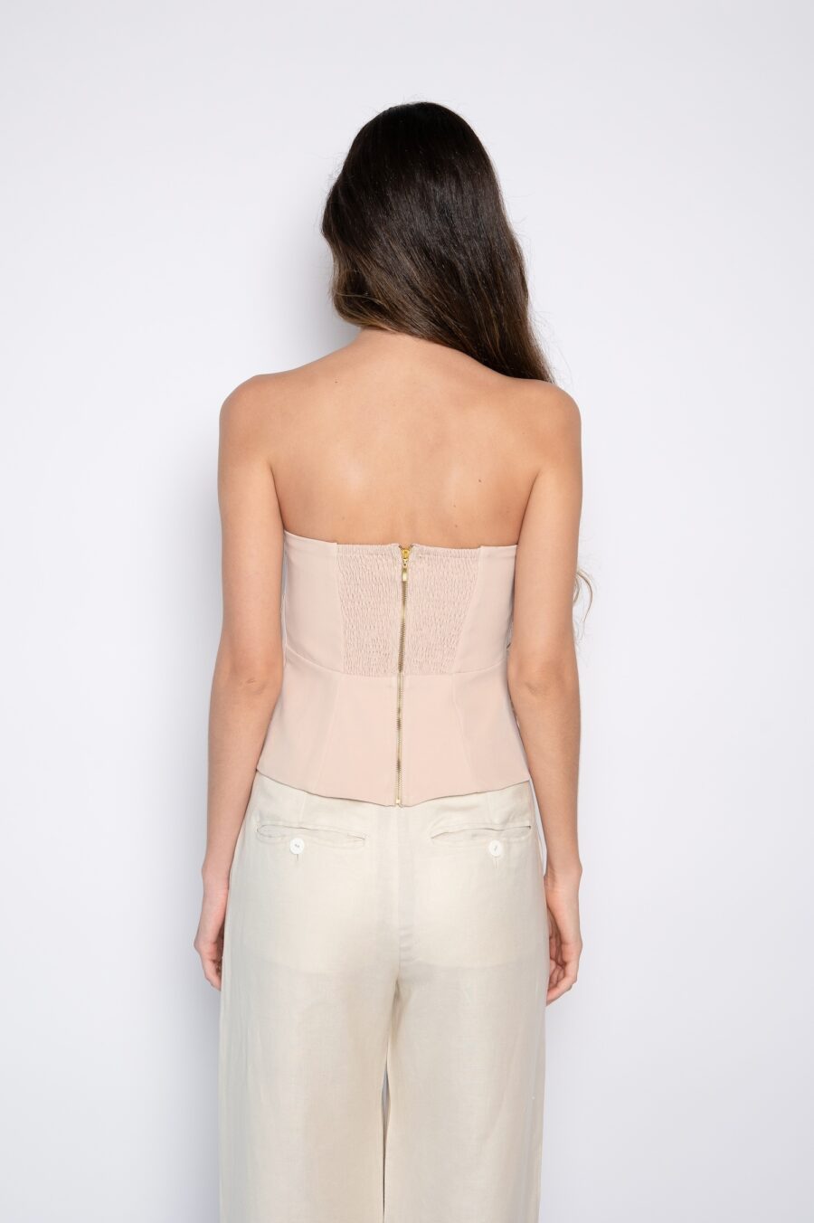 Corselet Sem Alças Bordado Bege - Doralice - Imagem 5