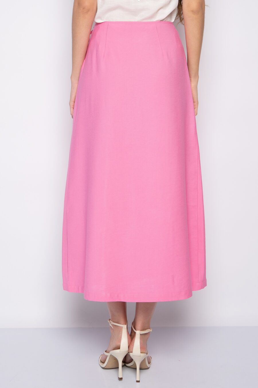 Saia midi transpassada Rosa - Nise - Imagem 5