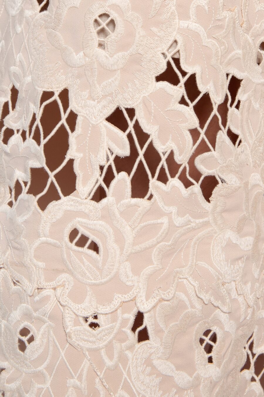 Saia Midi Com Barra Bordada Bege - Sarita - Imagem 4