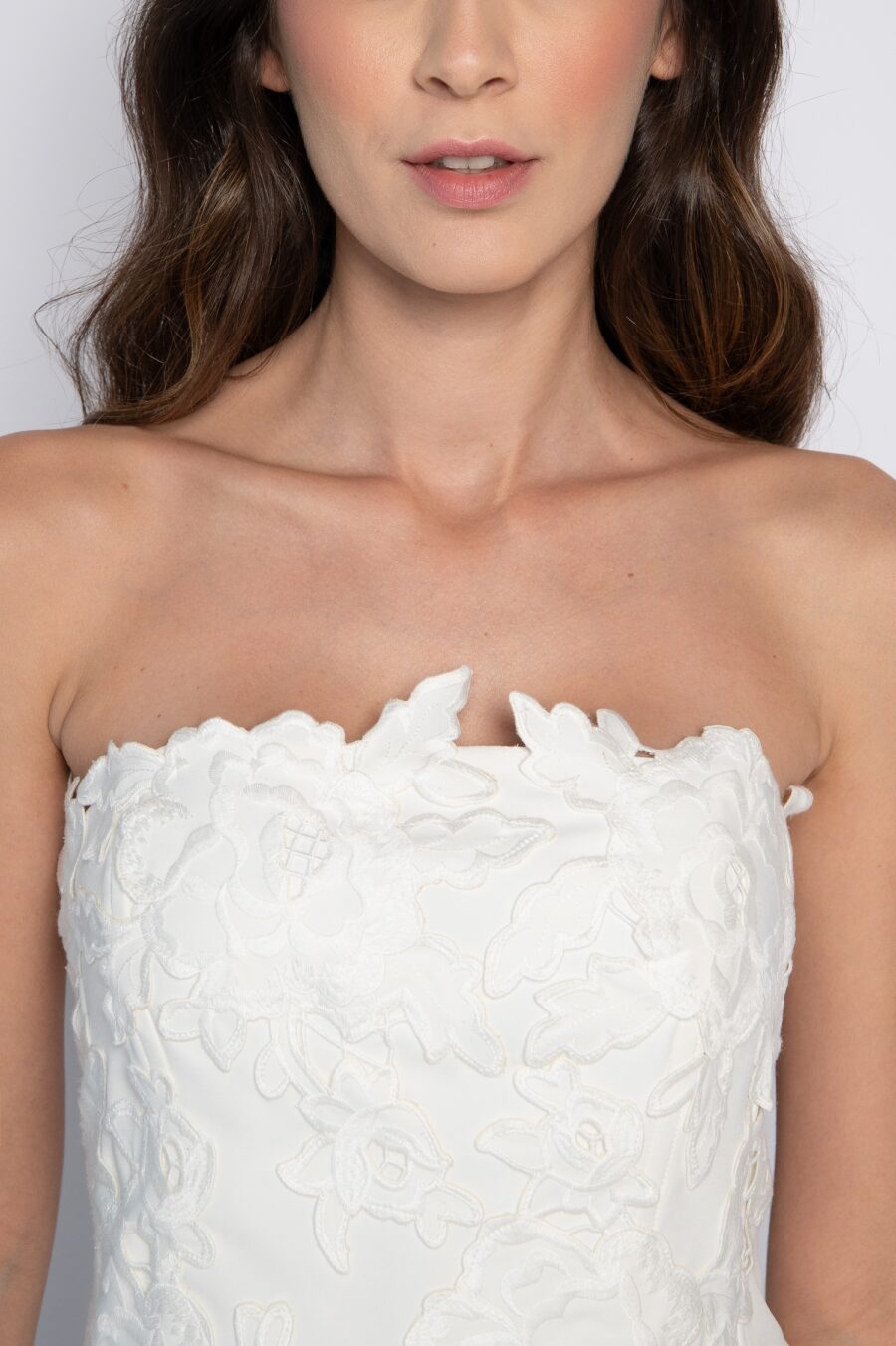 Corselet Sem Alças Bordado Off White - Doralice - Imagem 4