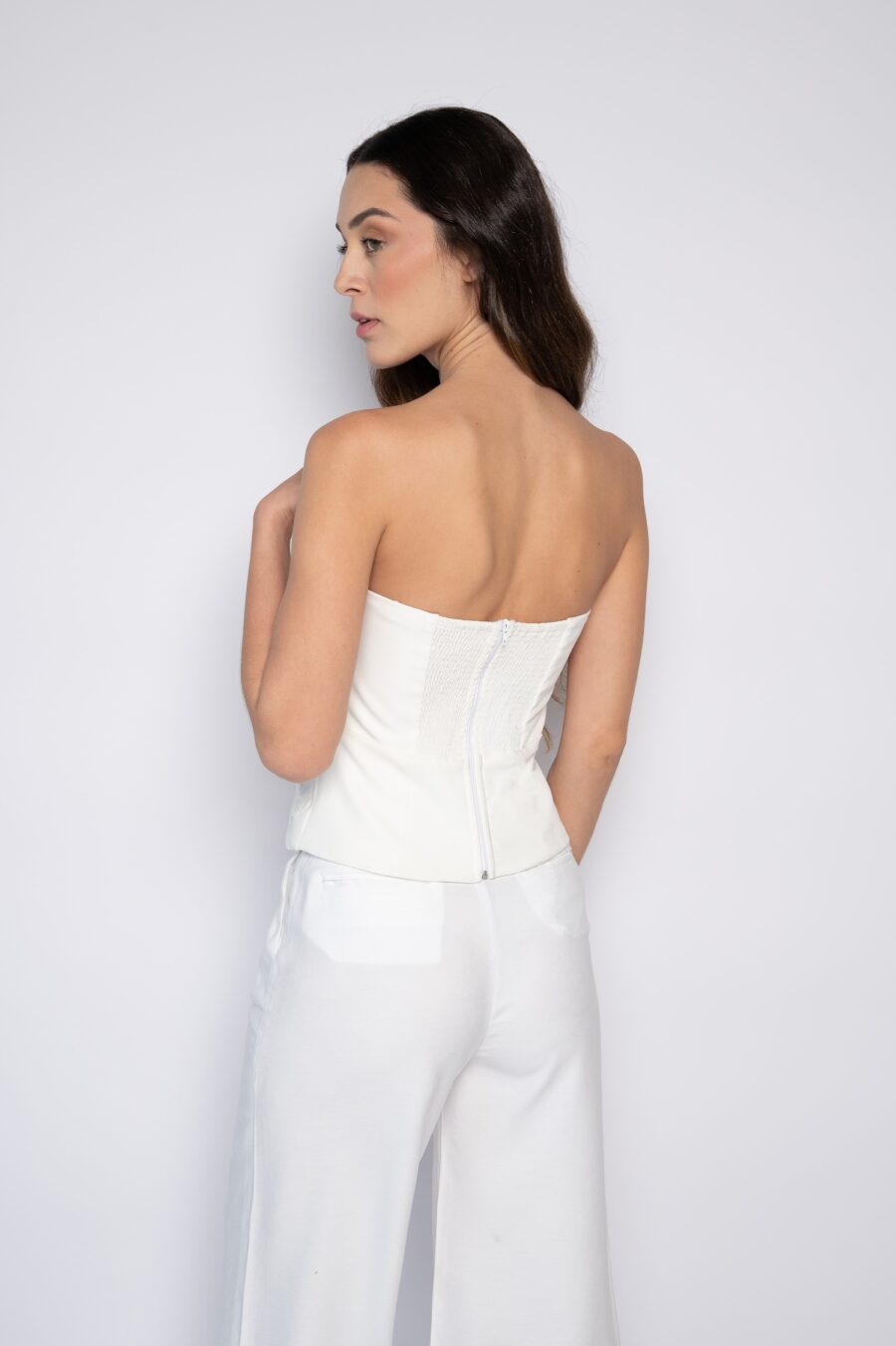 Corselet Sem Alças Bordado Off White - Doralice - Imagem 5