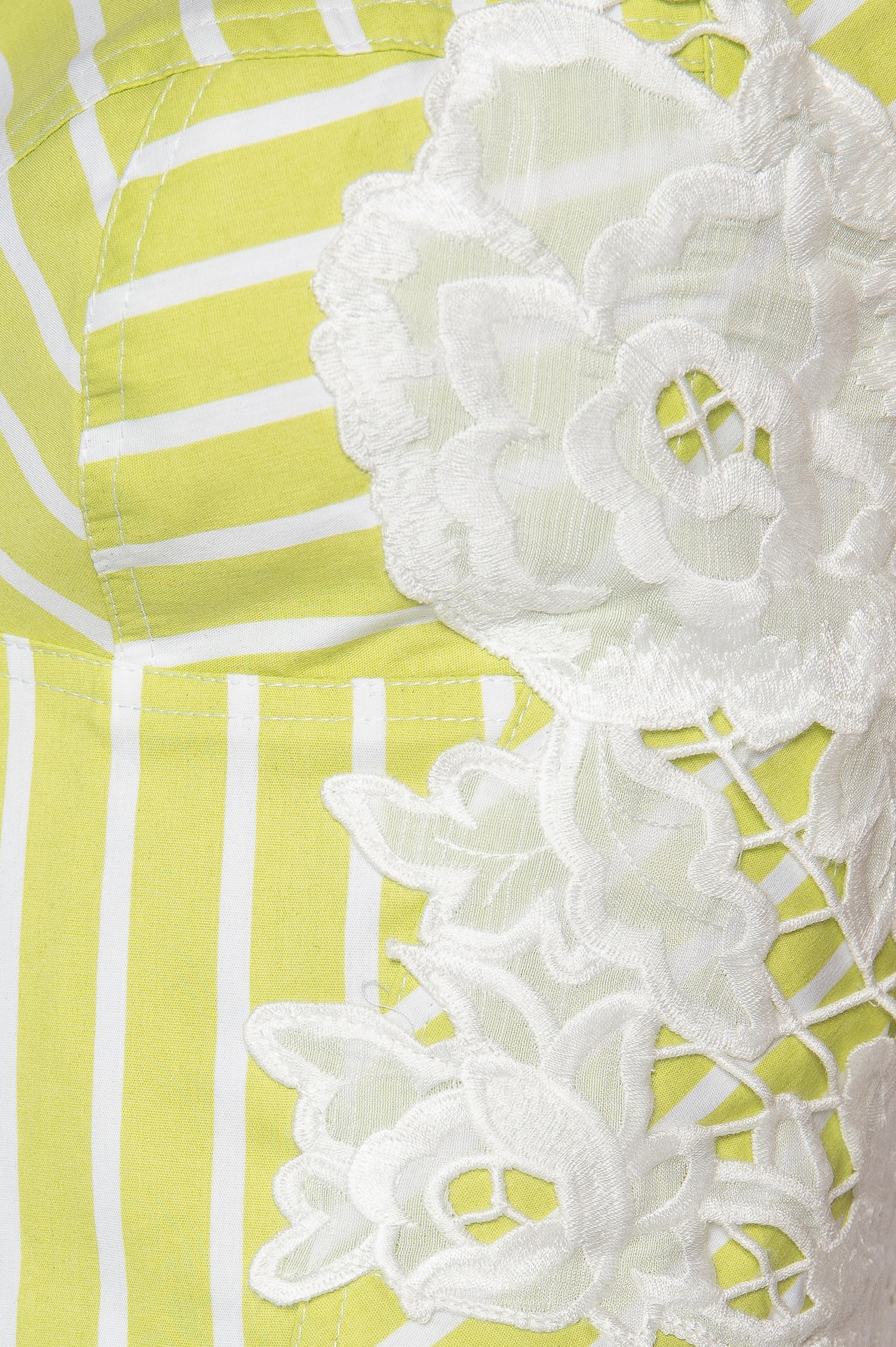 Cropped de listras bordado com amarração verde - Jana - Imagem 3