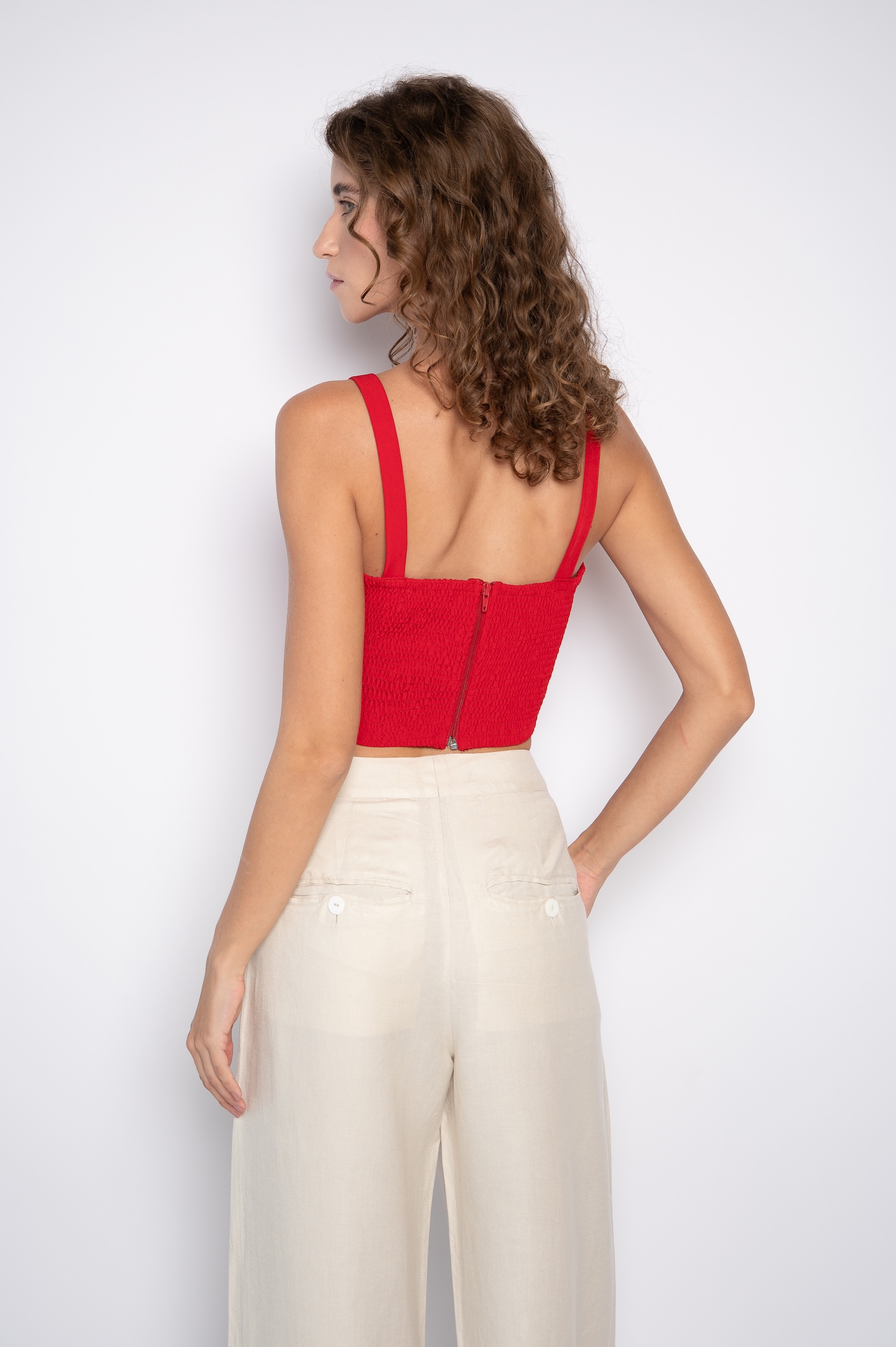 Top Bordado com Alças Vermelho - Mileide - Imagem 6