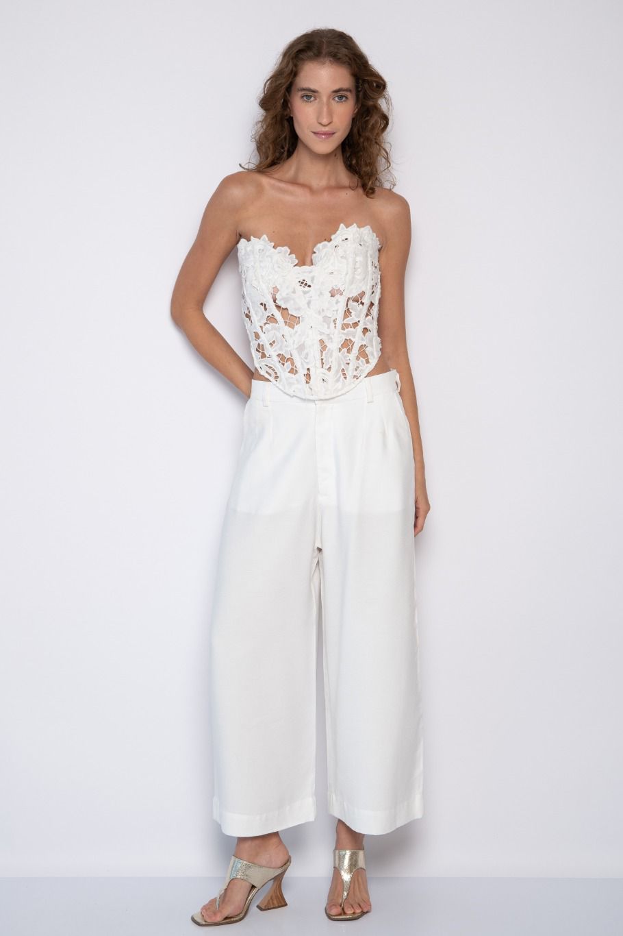 Corset Tomara que Caia Bordado Off White - Patrícia - Imagem 3