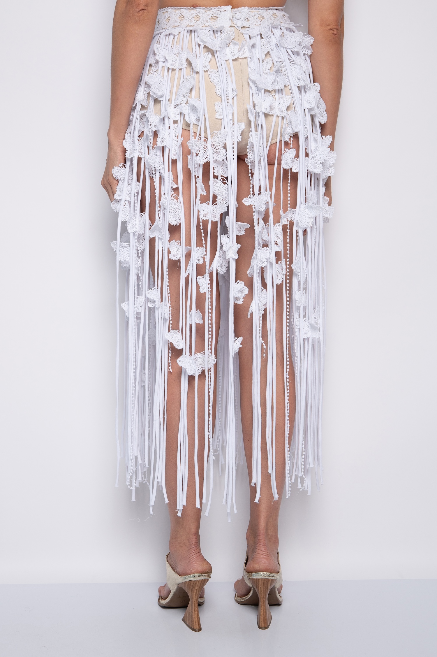 Saia Midi Bordada 100% Algodão Branco - Beatriz - Imagem 6