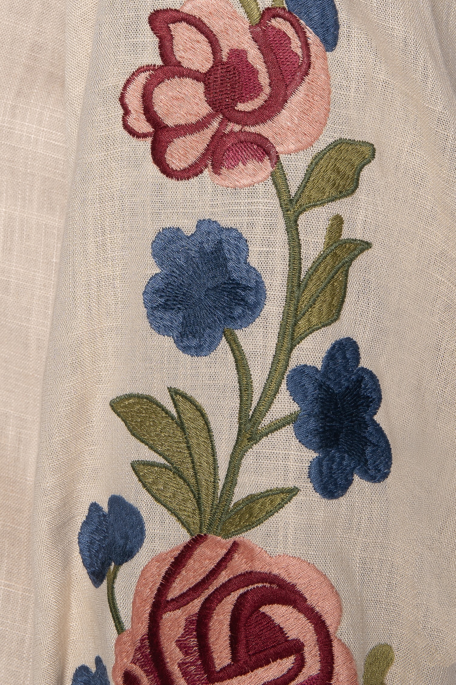 Camisa bordada manga 7/8 Bege - Celina - Imagem 4