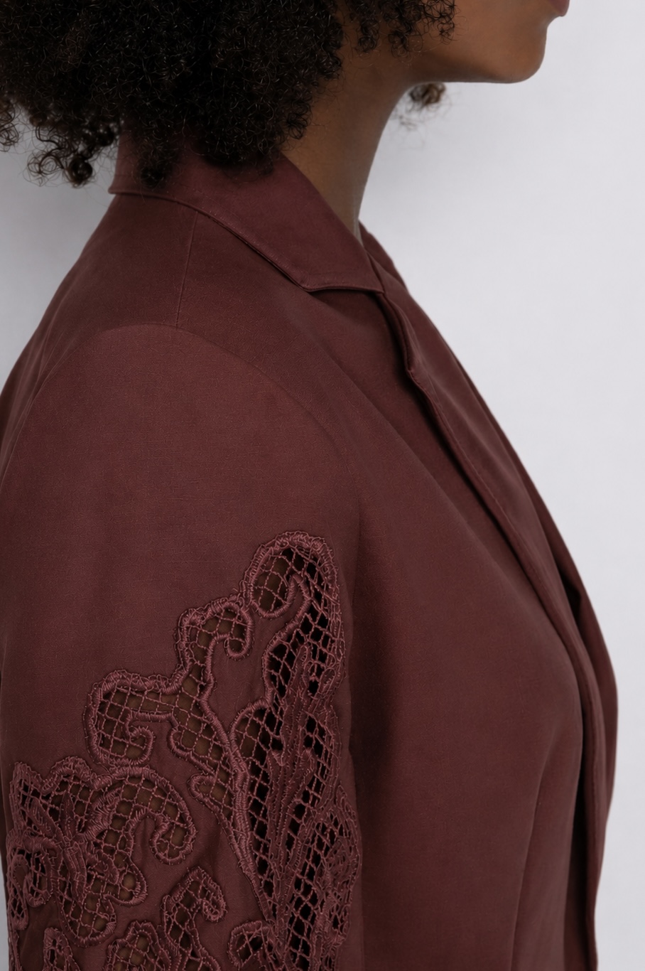 Blazer Bordado Vinho Berry - Malu - Imagem 3