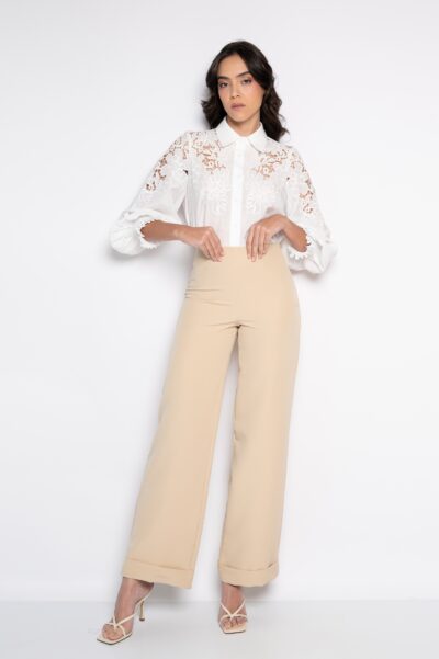 Calça Pantalona Bege - Eliane