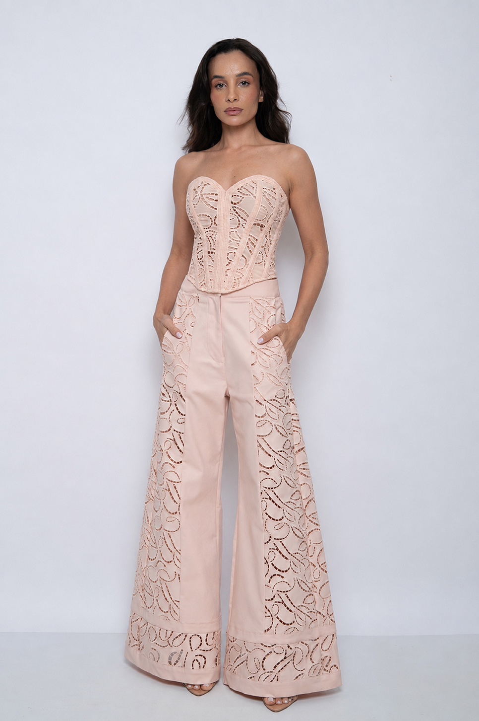 Corset Bordado Tomara que Caia Salmon- Huly - Imagem 4