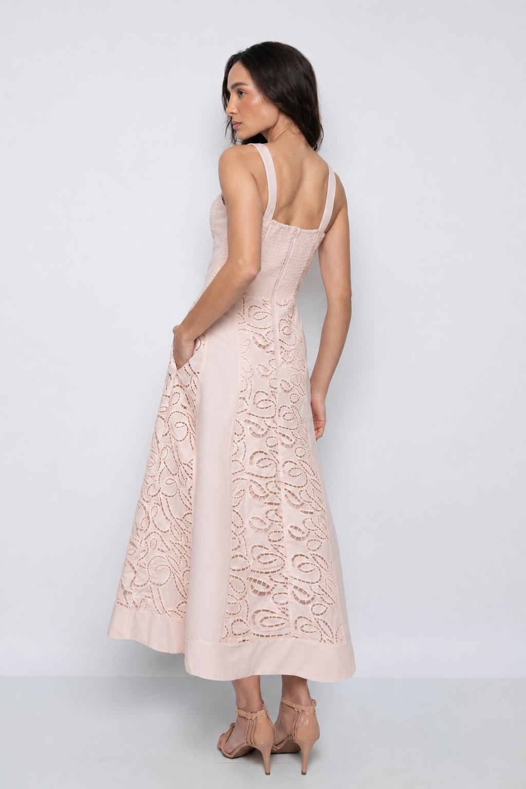 Vestido Longo Bordado Salmon - Jade - Imagem 4